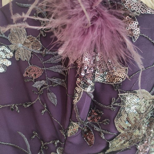 Purple high fashion corset-bustier new from muslin and lace