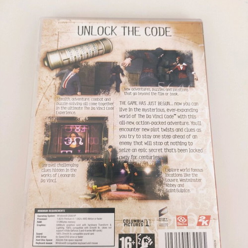 The DaVinci Code PC Game like new, action RPG