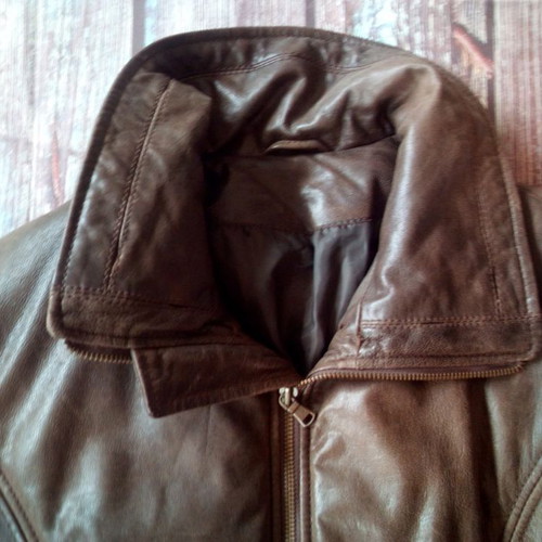 Women's leather jacket Bata used, brown, size 44