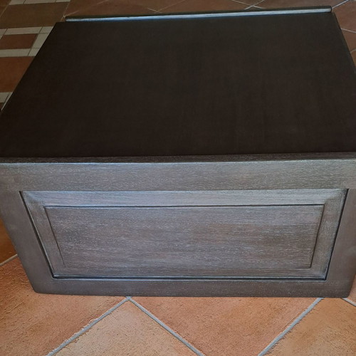 Solid walnut coffee table new with glass top