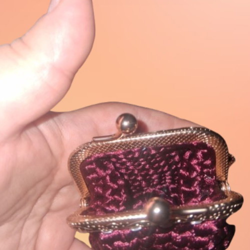 Small handmade knitted wallets, red and pink