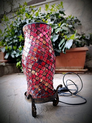 Mosaic Table Lamp like new with lamp, height 34 cm