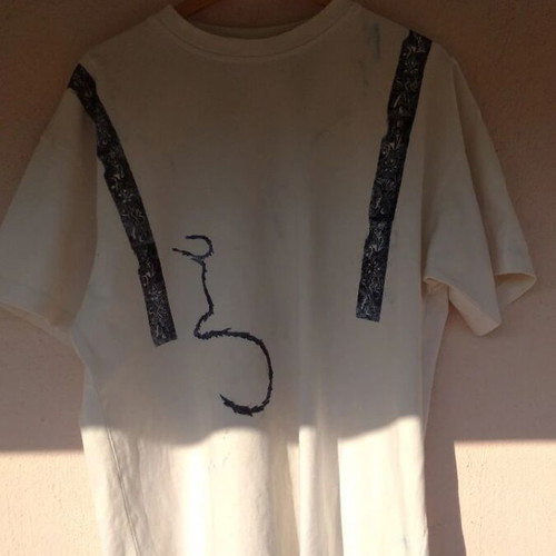 T-shirt white hand printed, like new, size L