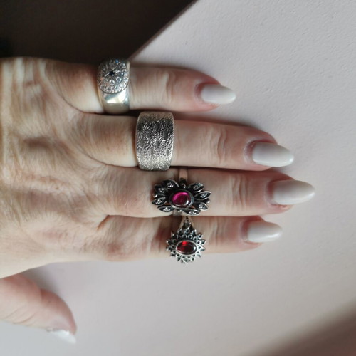 Vintage silver rings collection, like new, set of 4