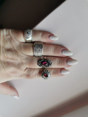 Vintage silver rings collection, like new, set of 4