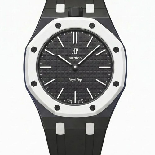 Swatch Royal Pop black wristwatch with bracelet