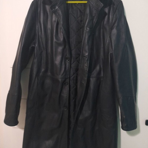 Leather men's trench coat Pelle su Pelle by I Matti XL like new, black