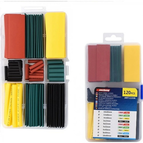 Heat shrink cable insulation 120 pieces in plastic case