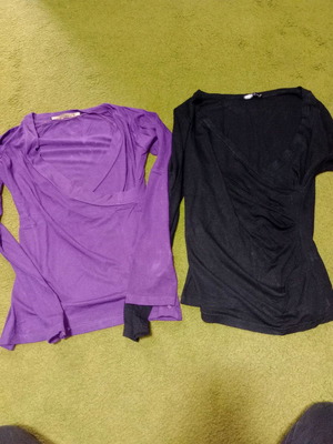 Blouses S/M together, purple and black