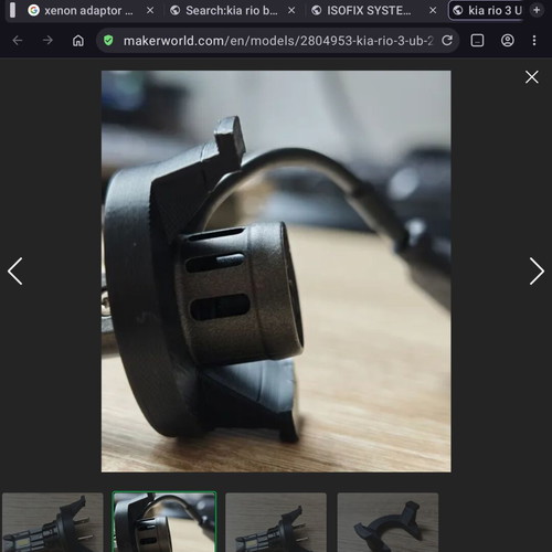 Kia Rio 3 UB H7 adapter for xenon lights 3d printed