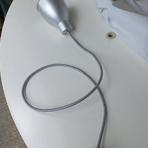 Spiral lamps new, set of 4, aluminum with bulb
