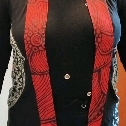 Desigual thin cardigan new, black and red, size M