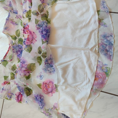 Mayoral floral chiffon tunic and pink pants set for girls