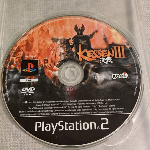 Kessen 3 PS2 used, in very good condition