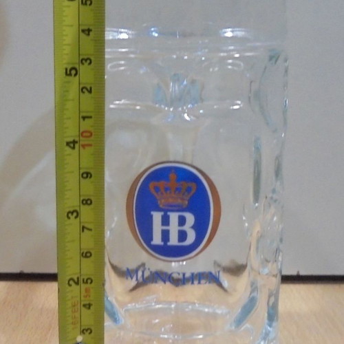 HB Hofbrauhaus Munchen beer set of two used glass mugs 0.5l