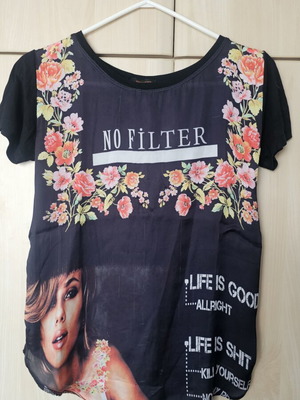 Prince Oliver blouse used, black multicolor, sizes S M