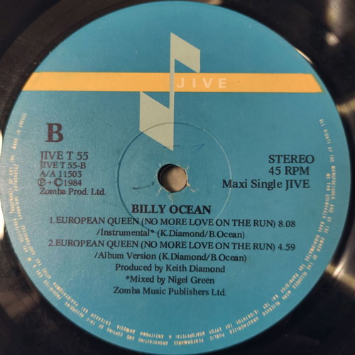 Billy Ocean European Queen 12'' Vinyl Maxi Single used, electronic disco funk