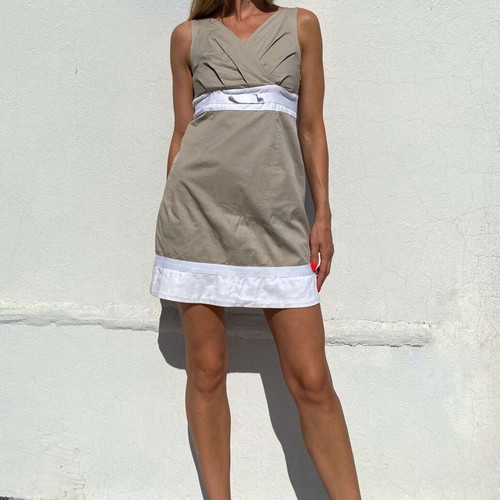 Key Di dress like new, size S, white and beige