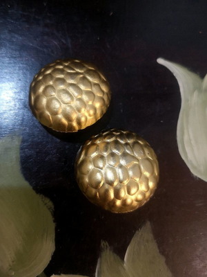 Σκουλαρίκια στρογγυλά χρυσαφί vintage clips faux bijoux σαν καινούργια