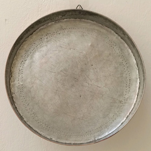 OLD BRONZE TRAY WITH HAMMERED DESIGN