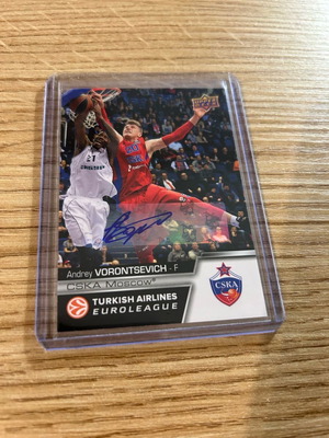 Κάρτα Andrey Vorontsevich CSKA Euroleague Upper Deck 2015 με υπογραφή