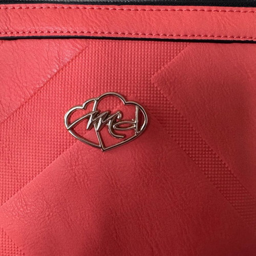 Coral leather crossbody shoulder bag like new