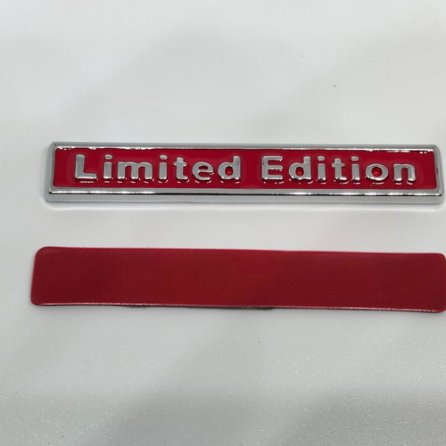 Metal Limited Edition Car Badge like new, red chrome finish
