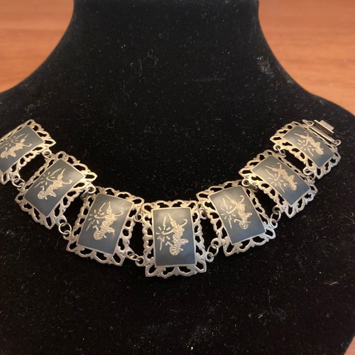 Vintage SIAM bracelet from Asia silver used with carved dancers
