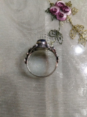 Silver ring with stone used