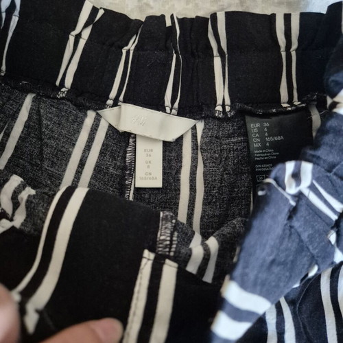 H&M short shorts used, size S, black and white