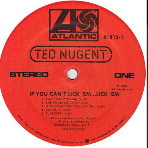 Ted Nugent vinyl records pack Little Miss Dangerous 1986 and If You Can't Lick 'Em 1988 like new