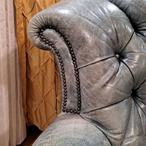 Chesterfield armchair used, English origin 1925-1935