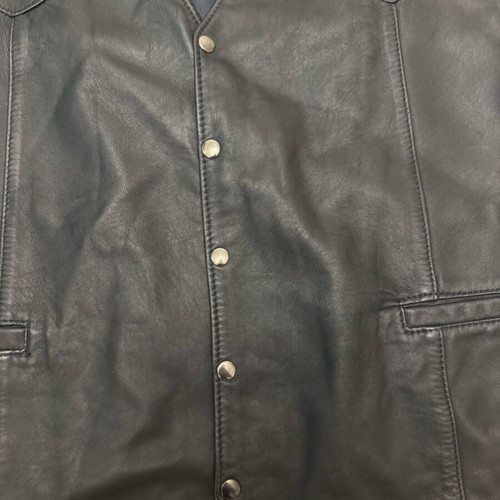 Men's leather vest like new, black, size 4XL
