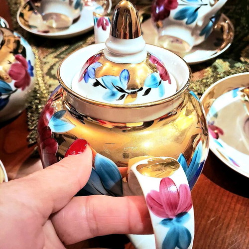 Σετ Τσαγιού Dulevo Porcelain Κόκκινη Παπαρούνα Vintage 1960-70 Καινούργιο