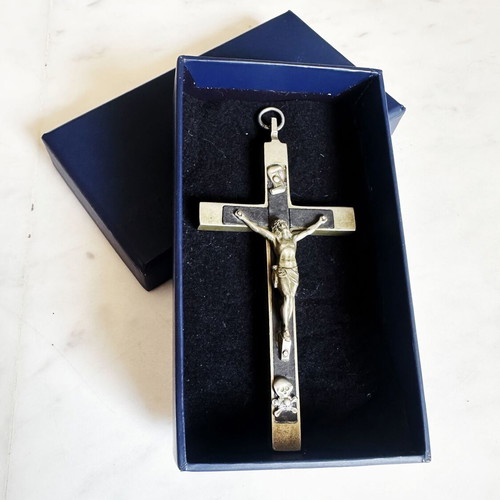 French Catholic Cross antique, used, circa 1900
