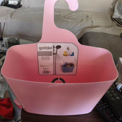 Hanging bathroom basket new, pink, good capacity