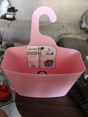 Hanging bathroom basket new, pink, good capacity