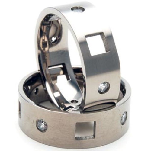 Pair of stainless steel rings new