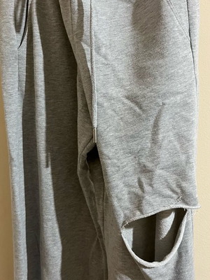 Bershka women's sweatpants like new, gray, A-line with side slit