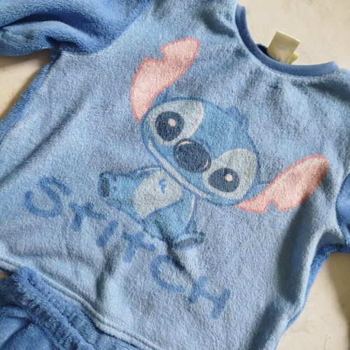 Stitch fleece kids pajama size 134/140 like new, blue