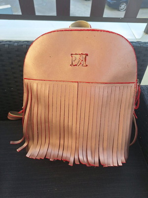Σακίδιο πλάτης Pierro Accessories ρόζ χρυσό μεταχειρισμένο με κρόσια
