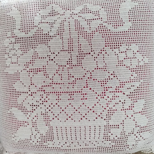 Vintage handmade crochet pillow set of 3 with filling, like new