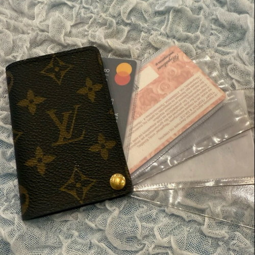 LV cardholder Louis Vuitton vintage like new, beige and brown