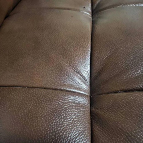 Brown leather La-z-boy sofa set new, two double sofas