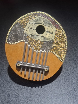 Handmade Kalimba from Coconut Shell (7 Keys) Ethnic Decorative & Musical Instrument