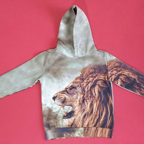 Kids 3D lion sweatshirt new, beige, size XS for 10 years old