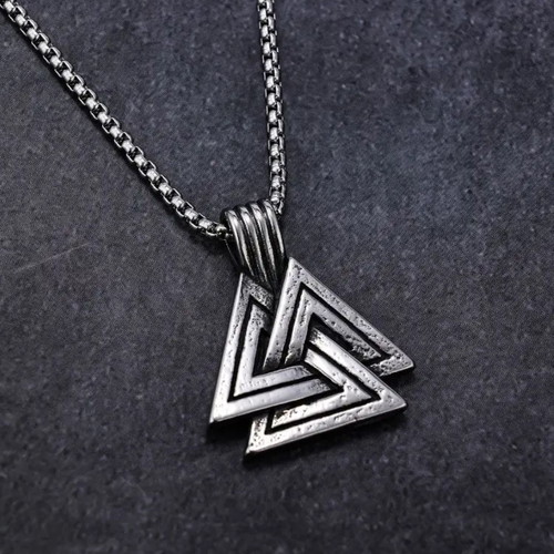 Viking Triangle Pendant Retro Necklace