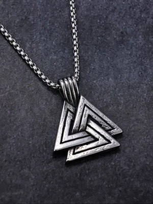 Viking Triangle Pendant Retro Necklace