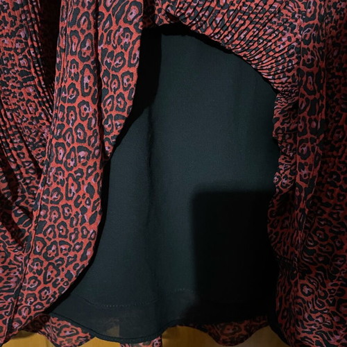Zara shirt used, dark red animal print, size small