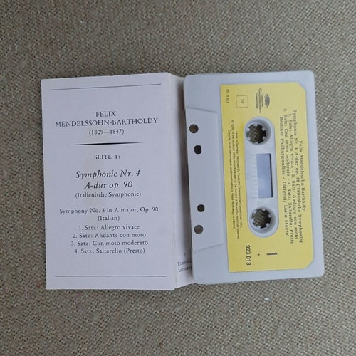 F. Mendelssohn-Bartholdy Symphonies No.4 & No.5 cassette tape like new, classical